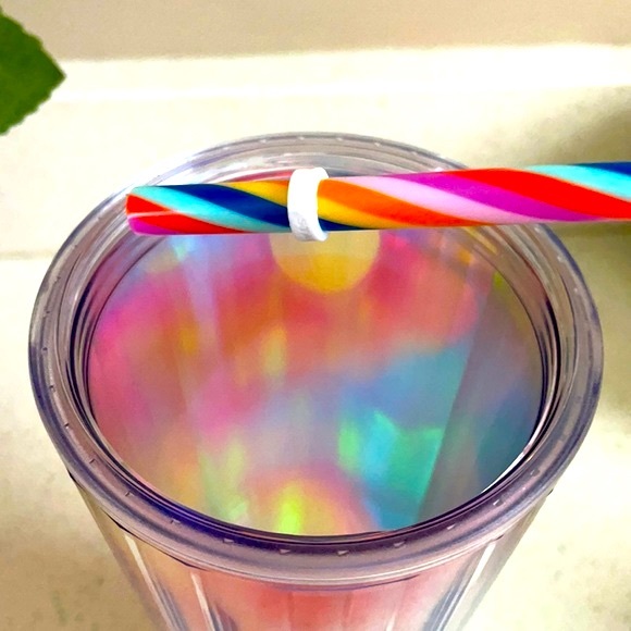 🌈STARBUCKS RAINBOW KALEIDOSCOPE STRAW TUMBLER CUP - Picture 9 of 11